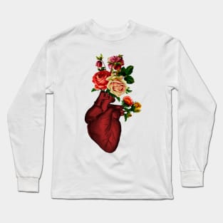 Floral Heart - Realistic Heart Long Sleeve T-Shirt